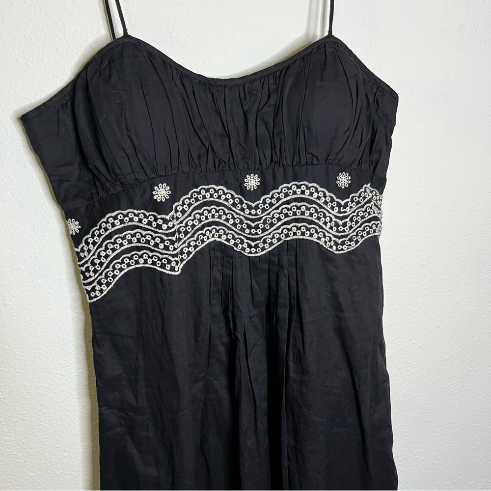 Y2K vintage Eliza J Black and White sundress embroidered empire waist dress  10 - Picture 6 of 8